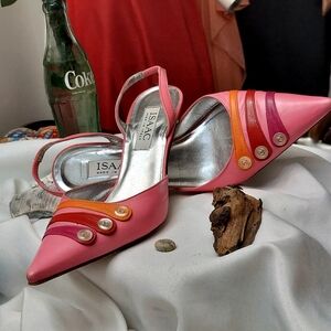 Isaac's pink slingback heels
